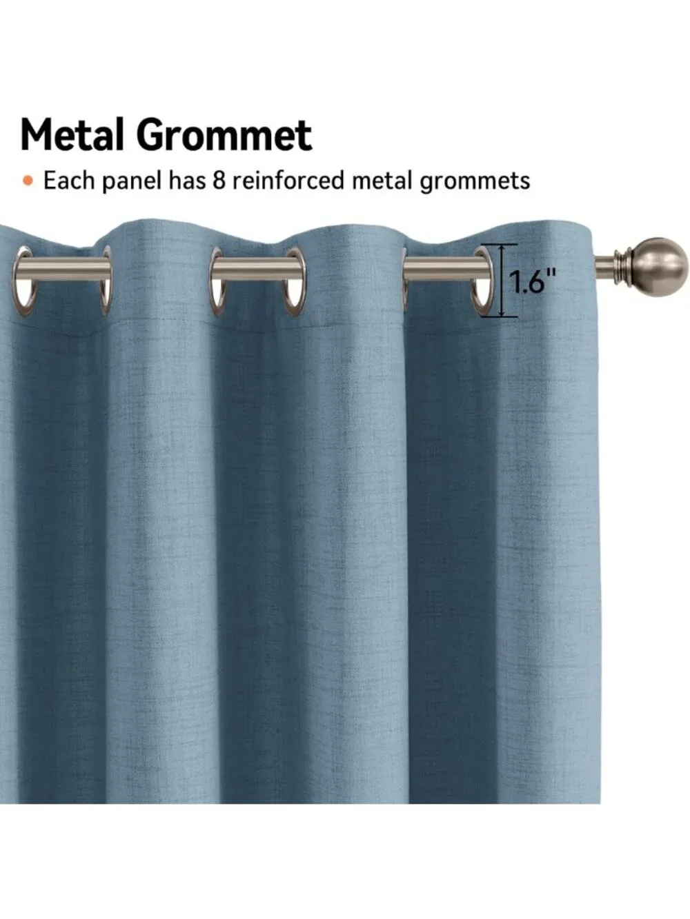 Blue Thermal Insulated Curtains, 50''W x 84''L, 2 Panels, Grommet Top, Blackout